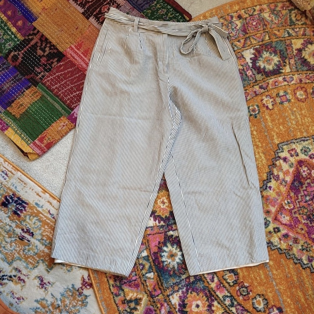 Talbots Stripes Capri wide leg pants